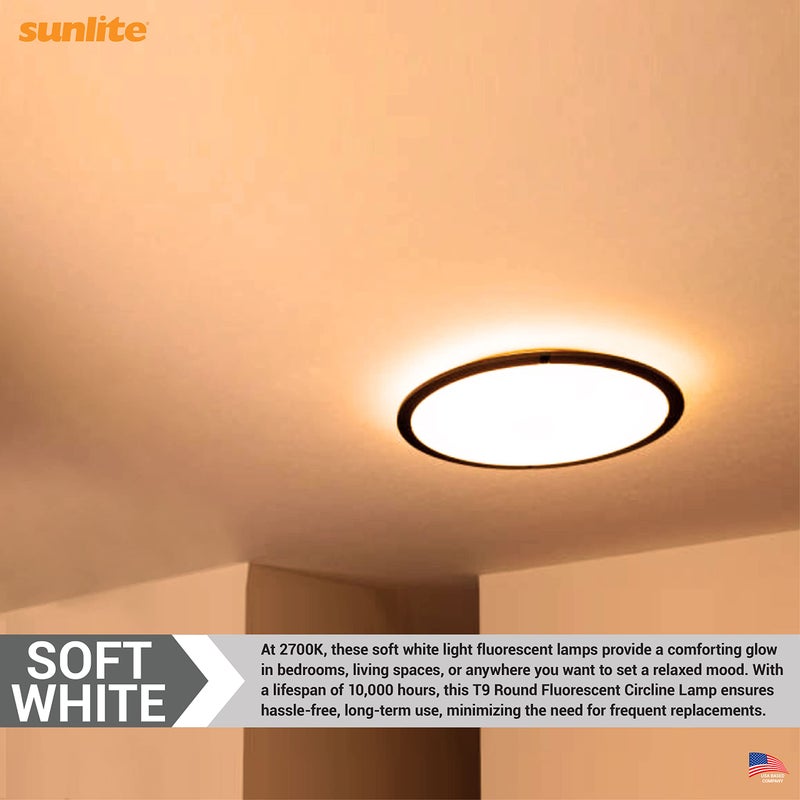 Sunlite 05023 FC16T9/WW T9 Round Fluorescent Circline Lamp, 40 Watts, 2600 Lumens, 2700K Soft White, RoHS Compliant, G10Q 4-Pin Base, 1 Pack - Image 4